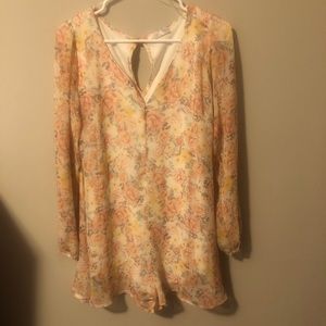 💖5/$25 Adorable spring floral long sleeve sheer romper
